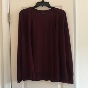 Verve ami Burgundy cardigan with braid embellishment